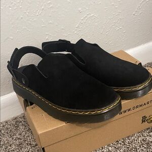 Dr. Martens Black Carlson Black Suede Size 6US Women’s Slingback Versatile Comfy